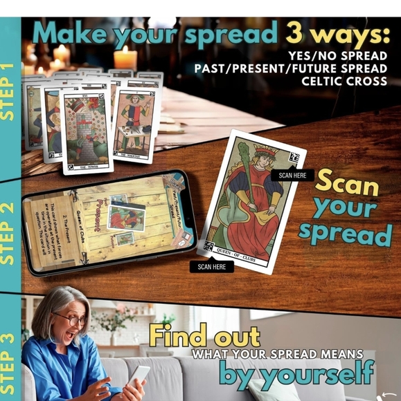 Tarot 4 All Deck with Tin Box Deluxe 78 Tarot Cards - Picture 2 of 8